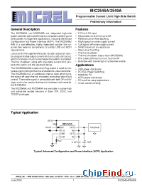 Datasheet MIC2549A-1BTS производства Micrel