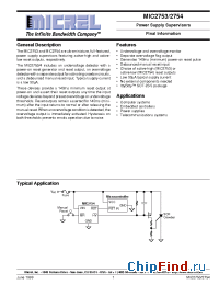 Datasheet MIC2754-MBM5UEM производства Micrel