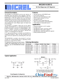 Datasheet MIC29310-3.3BT manufacturer Micrel
