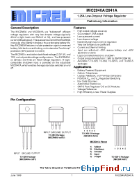 Datasheet MIC2940A-5.0B manufacturer Micrel