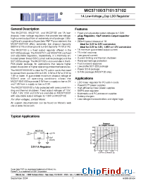 Datasheet MIC37101-1.5YM производства Micrel