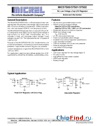 Datasheet MIC37501-1.5BR manufacturer Micrel