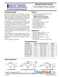 Datasheet MIC39100 manufacturer Micrel