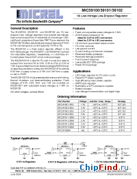 Datasheet MIC39100-1.8BS производства Micrel