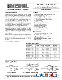Datasheet MIC39100-2.5 manufacturer Micrel