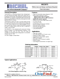 Datasheet MIC3975-1.8BMM производства Micrel
