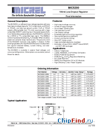 Datasheet MIC5200-3.0B manufacturer Micrel