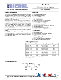 Datasheet MIC5201-x.xBS manufacturer Micrel