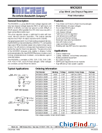 Datasheet MIC5203-3.0 manufacturer Micrel