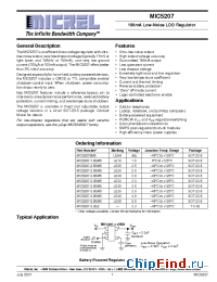 Datasheet MIC5207-1.8 manufacturer Micrel