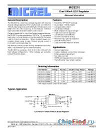 Datasheet MIC5210-1 manufacturer Micrel