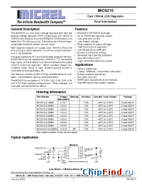 Datasheet MIC5210-2.9BMM manufacturer Micrel