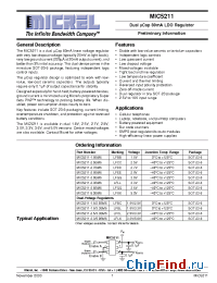 Datasheet MIC5211 manufacturer Micrel