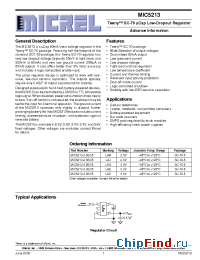 Datasheet MIC5213 manufacturer Micrel