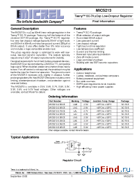 Datasheet MIC5213-2.6BC5 manufacturer Micrel