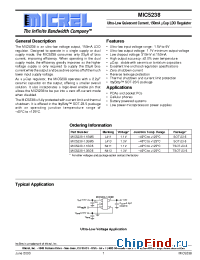 Datasheet MIC5238-1.0BM5 manufacturer Micrel