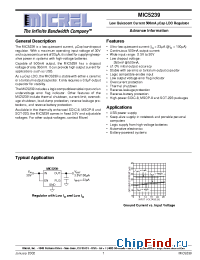 Datasheet MIC5239-3.0BMM manufacturer Micrel