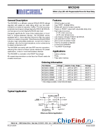 Datasheet MIC5249-2.5BMM manufacturer Micrel