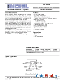 Datasheet MIC5249-x.xBMM manufacturer Micrel