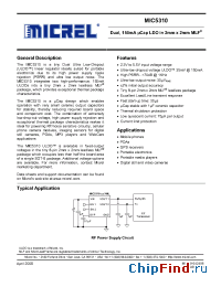 Datasheet MIC5310-1.5YML manufacturer Micrel