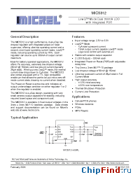 Datasheet MIC5312 manufacturer Micrel