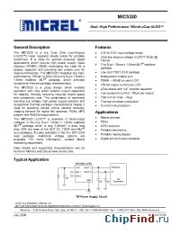 Datasheet MIC5320-1.8/1.5YML manufacturer Micrel