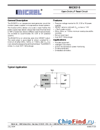 Datasheet MIC6315 manufacturer Micrel