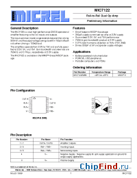 Datasheet MIC7122BMM manufacturer Micrel