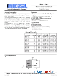 Datasheet MIC811JU manufacturer Micrel