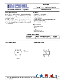 Datasheet MIC860 manufacturer Micrel