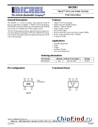 Datasheet MIC861 manufacturer Micrel