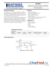 Datasheet MIC863 manufacturer Micrel