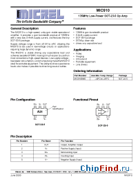 Datasheet MIC910BM5 manufacturer Micrel