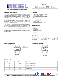 Datasheet MIC911 manufacturer Micrel