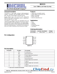 Datasheet MIC915 manufacturer Micrel