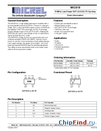 Datasheet MIC918 manufacturer Micrel