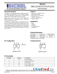 Datasheet MIC919BM5 manufacturer Micrel