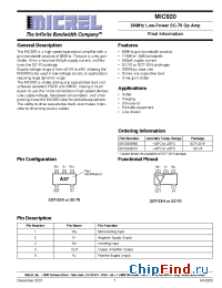 Datasheet MIC920 manufacturer Micrel