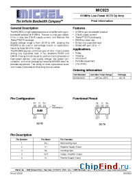 Datasheet MIC923 manufacturer Micrel