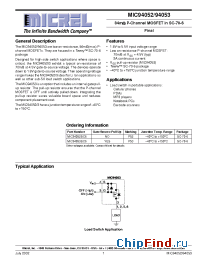 Datasheet MIC94052 manufacturer Micrel