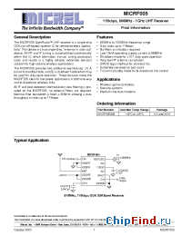 Datasheet MICRF005 manufacturer Micrel