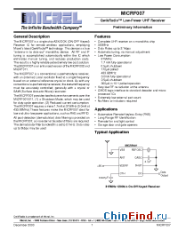 Datasheet MICRF007 manufacturer Micrel