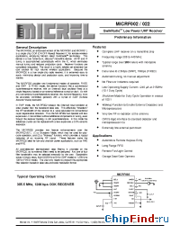 Datasheet MICRF022BN manufacturer Micrel