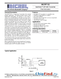 Datasheet MICRF102 manufacturer Micrel