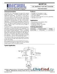 Datasheet MICRF104 manufacturer Micrel