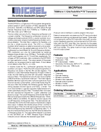 Datasheet MICRF500 manufacturer Micrel