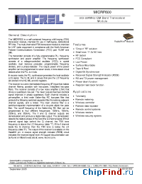 Datasheet MICRF600 manufacturer Micrel