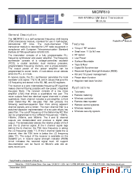 Datasheet MICRF610 manufacturer Micrel