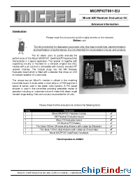 Datasheet MICRFKIT001-EU manufacturer Micrel