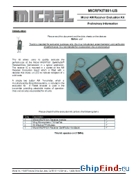 Datasheet MICRFKIT001-US manufacturer Micrel